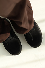 Women's demi-season black sneakers made of genuine suede  4207045 photo №3