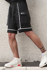 Black track shorts with reflective piping TUR WEAR 8037045 photo №1