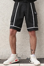 Black track shorts with reflective piping TUR WEAR 8037045 photo №2