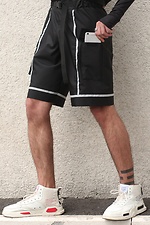 Black track shorts with reflective piping TUR WEAR 8037045 photo №4