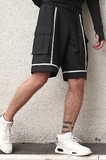 Black track shorts with reflective piping TUR WEAR 8037045 photo №5