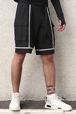 Black track shorts with reflective piping TUR WEAR 8037045 photo №6