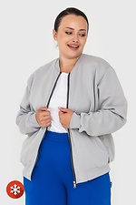 Fleece-lined SIM bomber with gray knit lining Garne 3041046 photo №1
