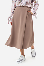 Жіноча спідниця GUI А-силуету на ґудзиках бежевого кольору Garne 3042046 фото №5