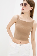 Ribbed short knit top with wide straps  4038046 photo №1