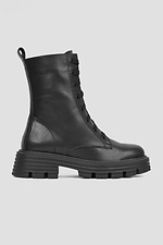 Жіночі зимові високі зимові черевики чорного кольору  4206046 фото №2