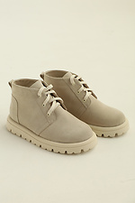 Women's demi-season beige sneakers with natural suede  4207046 photo №1