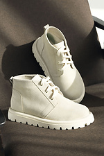 Women's demi-season beige sneakers with natural suede  4207046 photo №3