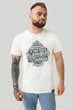 Weißes Baumwoll-T-Shirt mit Frontdruck Segment 8039046 Foto №1