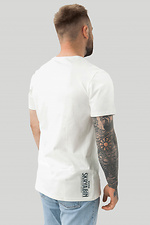 Біла бавовняна футболка з принтом спереду Segment 8039046 фото №2