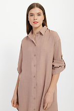 Long dress shirt in linen with buttons Garne 3039047 photo №9