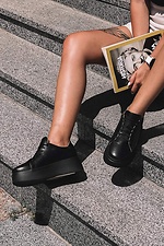 Schwarze High-Top-Sneaker aus Leder Garne 3200047 Foto №2