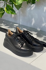 Schwarze High-Top-Sneaker aus Leder Garne 3200047 Foto №4