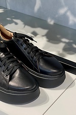 Schwarze High-Top-Sneaker aus Leder Garne 3200047 Foto №7
