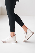 Women's leather short boots in milk color  4207047 photo №1
