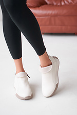 Women's leather short boots in milk color  4207047 photo №3