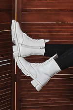 Білі зимові черевики в стилі армії на платформі  8019047 фото №7