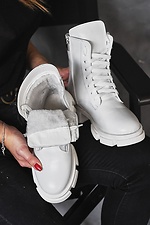 Білі зимові черевики в стилі армії на платформі  8019047 фото №10
