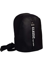 Черный маленький рюкзак из кожзама с внешним карманом на замке SamBag 8045047 фото №9