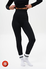 Women's Warm Battle Black Fur-Lined Leggings Without 8056047 photo №5