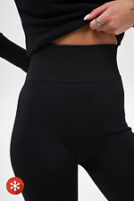 Women's Warm Battle Black Fur-Lined Leggings Without 8056047 photo №7