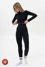 Women's Warm Battle Black Fur-Lined Leggings Without 8056047 photo №9