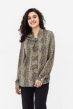 Леопардова жіноча блуза GERTIE з зав'язкою Garne 3042048 фото №1