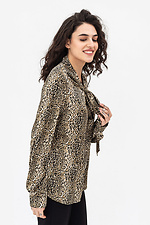 Леопардова жіноча блуза GERTIE з зав'язкою Garne 3042048 фото №5