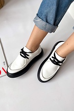 Women's leather sneakers with black soles. Garne 3200048 photo №1