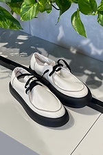 Women's leather sneakers with black soles. Garne 3200048 photo №2
