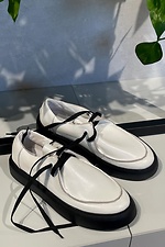 Women's leather sneakers with black soles. Garne 3200048 photo №4