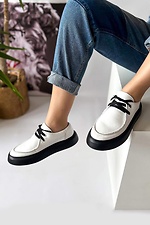 Women's leather sneakers with black soles. Garne 3200048 photo №6