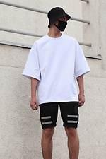 Белая хлопковая футболка оверсайз удлиненная TUR WEAR 8037048 фото №2
