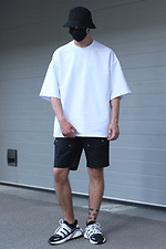 Белая хлопковая футболка оверсайз удлиненная TUR WEAR 8037048 фото №3