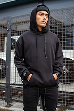 Cotton kangaroo hoodie with reflective drawstrings Without 8048048 photo №1