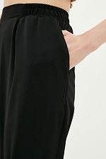 GAREL-H Czarne spodnie wizytowe z wysokim stanem z plisowaną talią Garne 3038049 zdjęcie №4