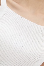 Krótka dzianinowa bluzka w prążki z szerokimi ramiączkami  4038049 zdjęcie №3
