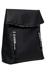 Большой черный рюкзак из кожзама с отделением для ноутбука SamBag 8045049 фото №4