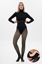 Women's Winter Nylon Tights Insulated with Fleece and a Bare Legs Effect with Grip Black Without 8056049 photo №1