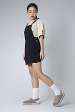 Women's beige closed sandals with a wide toe made of genuine suede  4207050 photo №3