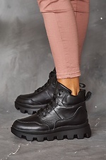 Женские зимние кроссовки на платформе из черной натуральной кожи 8019050 фото №6