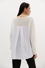 White long back knit sweater Garne 3039051 photo №5