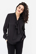 Женская блузка GERTIE черного цвета с завязкой Garne 3042051 фото №1