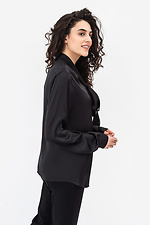 Жіноча блуза GERTIE чорного кольору з зав'язкою Garne 3042051 фото №6