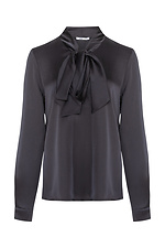Жіноча блуза GERTIE чорного кольору з зав'язкою Garne 3042051 фото №9