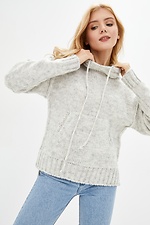 Warm knitted hoodie in gray  4038051 photo №1