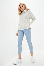 Warm knitted hoodie in gray  4038051 photo №2