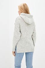 Warm knitted hoodie in gray  4038051 photo №3