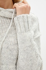 Warm knitted hoodie in gray  4038051 photo №4