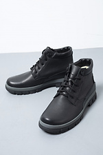 Зимові чоловічі черевики з натуральної шкіри чорні  4206051 фото №1